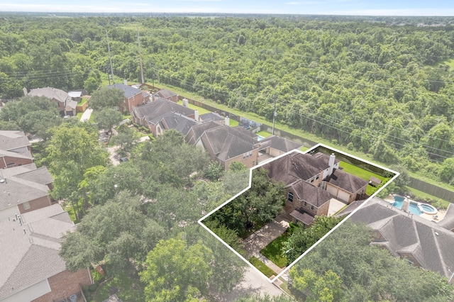 10522 Ginger Gln, Missouri City, TX 77459 - aerial perspective of suburban area featuring property parcel outlined