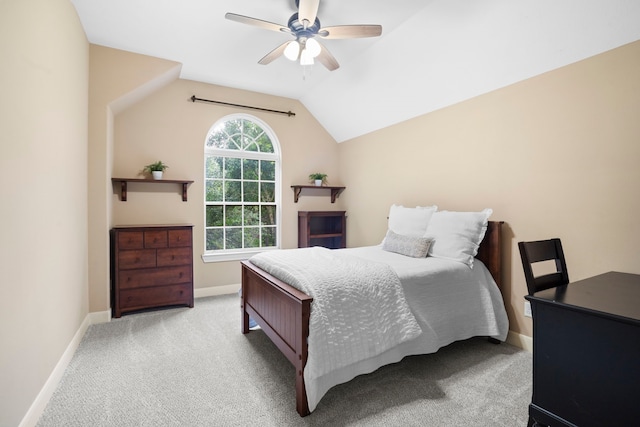 10522 Ginger Gln, Missouri City, TX 77459 - carpeted bedroom with lofted ceiling and ceiling fan