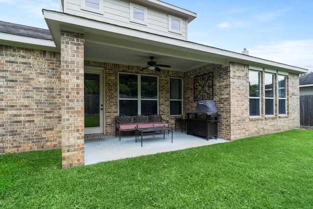 10522 Ginger Gln, Missouri City, TX 77459 - view of patio / terrace with ceiling fan