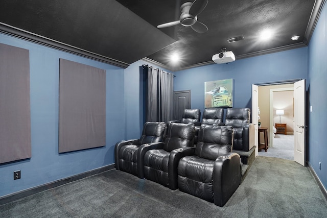 10522 Ginger Gln, Missouri City, TX 77459 - home theater featuring carpet floors and a ceiling fan