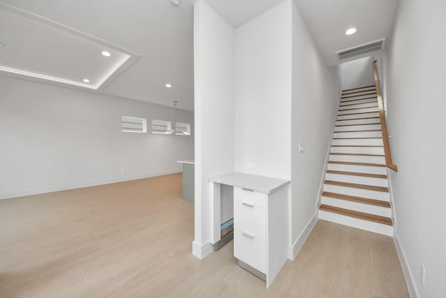 3003A Ventas Dr, Houston, TX 77047 - stairs featuring recessed lighting and wood finished floors