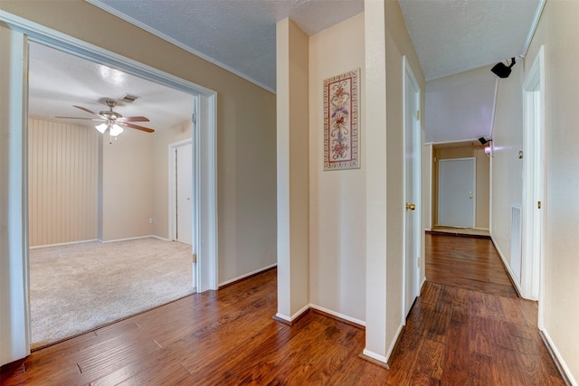 22619 Rockgate Dr, Spring, TX 77373 - hall with wood-type flooring and a textured ceiling
