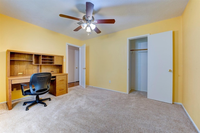 22619 Rockgate Dr, Spring, TX 77373 - office space featuring light carpet and ceiling fan
