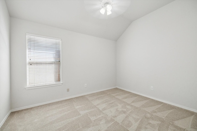 8211 Broken Timber Way, Houston, TX 77095 - unfurnished room featuring light carpet, ceiling fan, and vaulted ceiling
