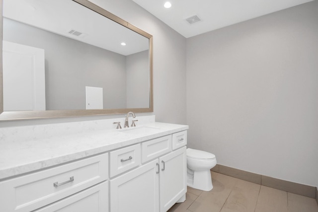 206 Green Blvd, Shenandoah, TX 77384 - bathroom with vanity, recessed lighting, and tile patterned flooring