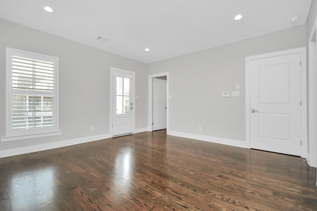 206 Green Blvd, Shenandoah, TX 77384 - spare room with wood finished floors, a smoke detector, and recessed lighting