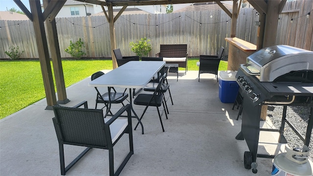 21319 Indigo Ruth Dr, Spring, TX 77379 - fenced backyard with outdoor dining space and a patio