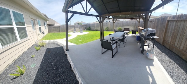 21319 Indigo Ruth Dr, Spring, TX 77379 - fenced backyard featuring a gazebo, a patio area, and area for grilling