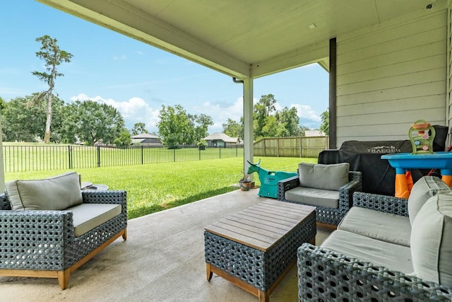 2337 Shalmar Dr, West Columbia, TX 77486 - fenced backyard with a patio and an outdoor hangout area
