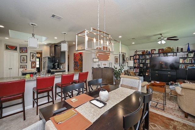 12207 Green City Ln, Houston, TX 77047 - dining space featuring ceiling fan and recessed lighting