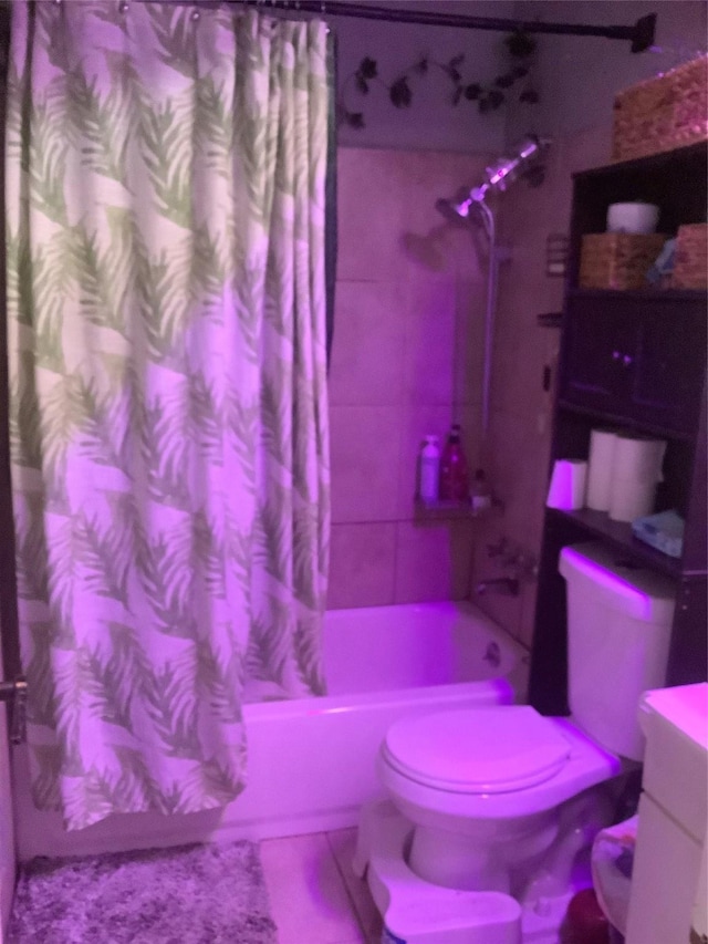 9406 Jolly Wood Ct, Houston, TX 77086 - bathroom with shower / bath combination with curtain and vanity