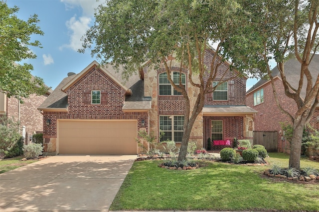 27619 Dalton Bluff Ct, Katy, TX 77494 - traditional-style house with brick siding, roof with shingles, driveway, and an attached garage