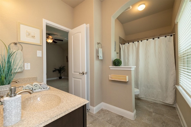 27619 Dalton Bluff Ct, Katy, TX 77494 - bathroom with vanity and ceiling fan