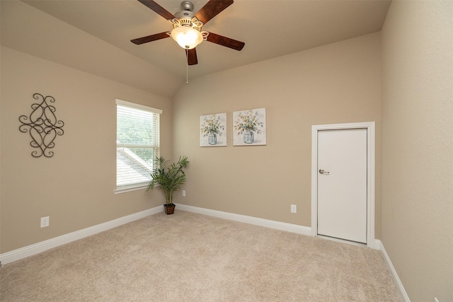 27619 Dalton Bluff Ct, Katy, TX 77494 - spare room with a ceiling fan, carpet, and vaulted ceiling