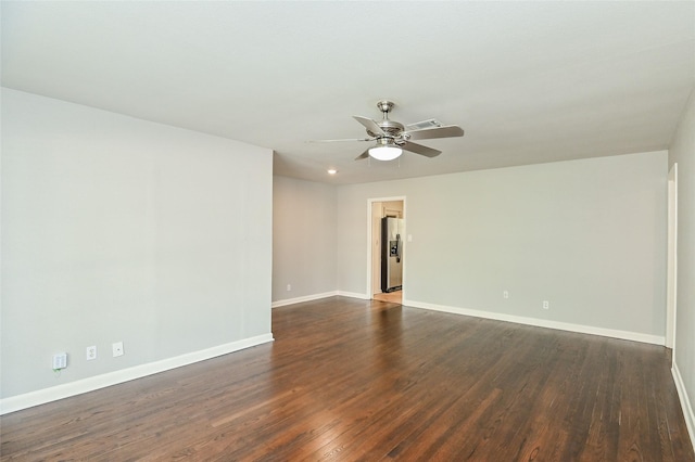 4502 Sanford Rd, Houston, TX 77035 - spare room with a ceiling fan and dark wood-type flooring