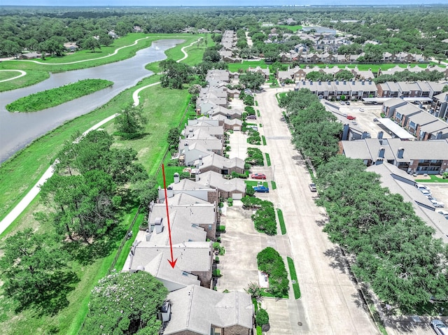 16160 Seahorse Dr, Houston, TX 77062 - aerial perspective of suburban area featuring a large body of water
