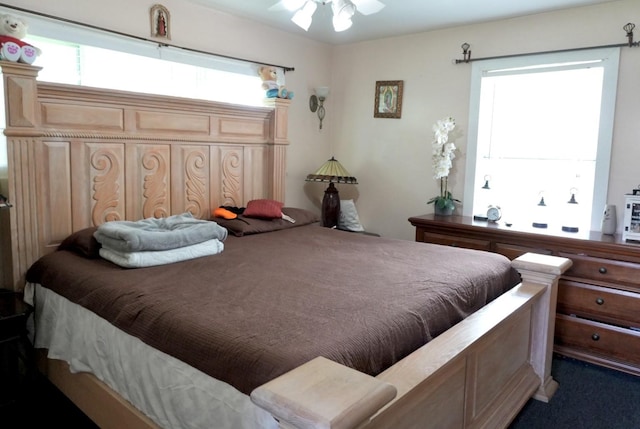 8606 S Friendship Rd, Houston, TX 77080 - bedroom with carpet floors and ceiling fan