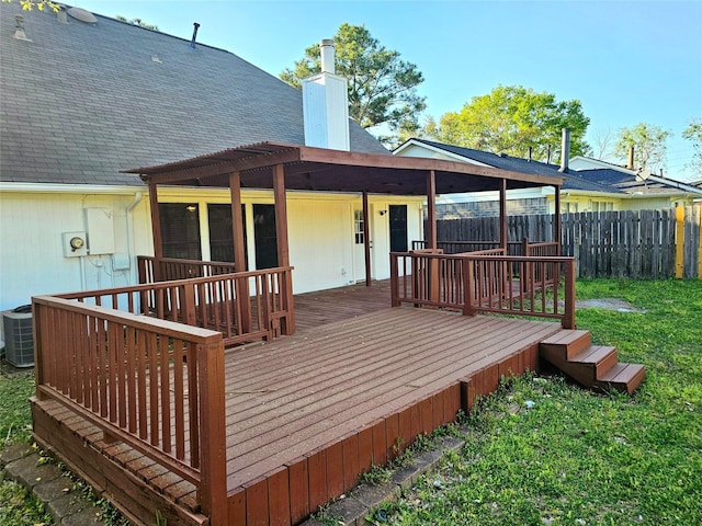 7715 Lobera Dr, Houston, TX 77083 - view of wooden deck
