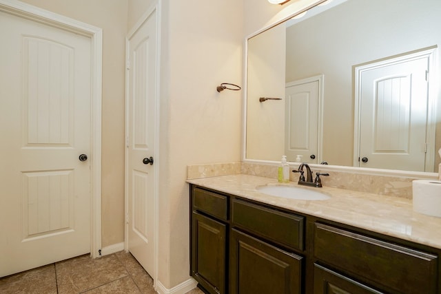 9335 Mystic Falls Ln, Humble, TX 77396 - bathroom featuring vanity and tile patterned floors