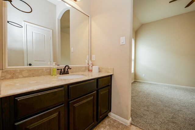 9335 Mystic Falls Ln, Humble, TX 77396 - bathroom with vanity and ceiling fan