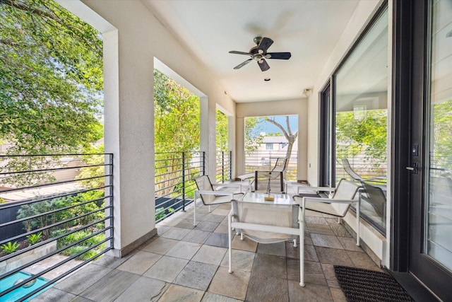 2409 Maconda Ln, Houston, TX 77027 - sunroom with a ceiling fan