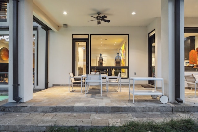2409 Maconda Ln, Houston, TX 77027 - view of patio with ceiling fan and outdoor dining space
