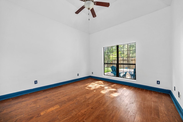 15810 Juneau Ln, Jersey Village, TX 77040 - empty room with hardwood / wood-style floors and a ceiling fan