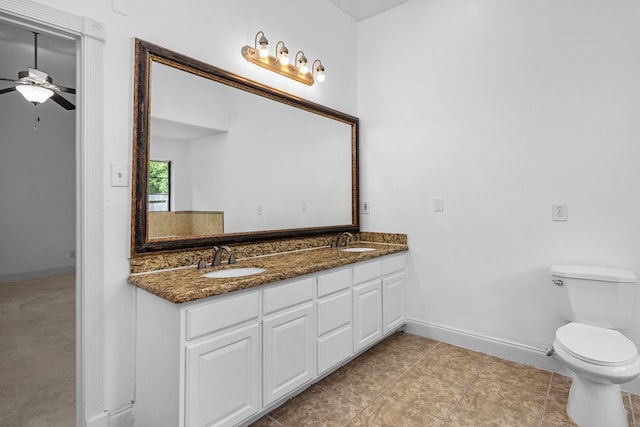 15810 Juneau Ln, Jersey Village, TX 77040 - full bathroom with ceiling fan and double vanity