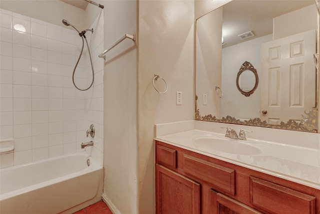14006 Marners Ct, Houston, TX 77014 - full bathroom featuring vanity and shower / bath combination