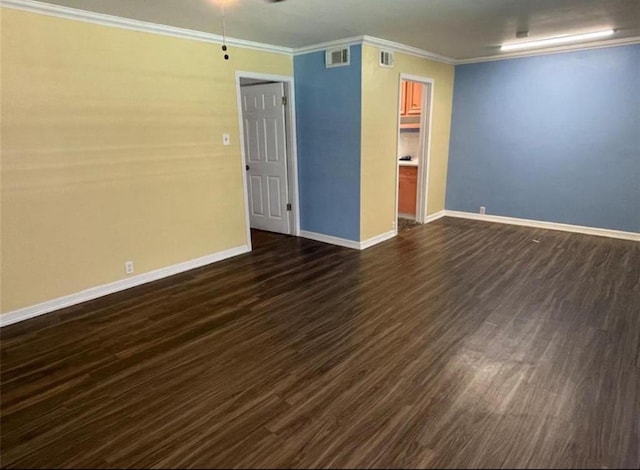 5617 Bissonnet St Unit 104, Houston, TX 77081 - unfurnished room with dark wood-style floors, crown molding, and ceiling fan