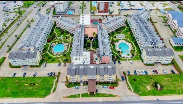 6300 Seawall Blvd Unit 9109, Galveston, TX 77551 - aerial overview of property's location featuring a pool