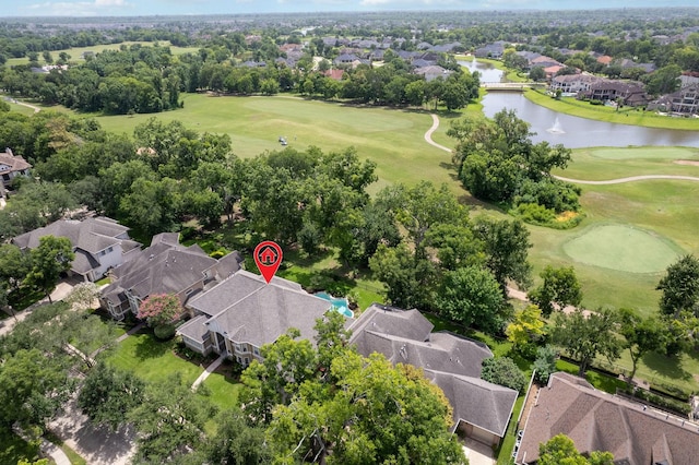 18 Sullivans Ct, Missouri City, TX 77459 - aerial view of residential area with a golf club and a large body of water
