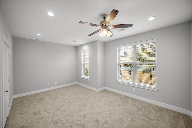 703 Schwartz St, Houston, TX 77020 - carpeted spare room featuring recessed lighting and a ceiling fan