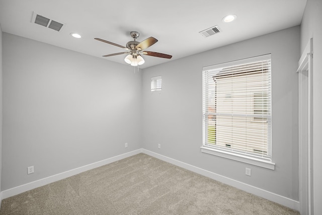 703 Schwartz St, Houston, TX 77020 - carpeted empty room featuring a ceiling fan and recessed lighting