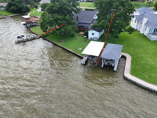 440 Lakeview Drive Loop, Coldspring, TX 77331 - aerial perspective of suburban area with a large body of water