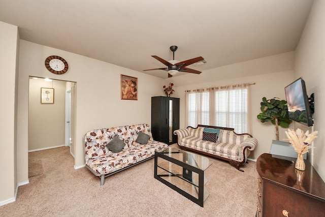 20310 Port Bishop Ln, Richmond, TX 77407 - living area featuring carpet flooring and a ceiling fan