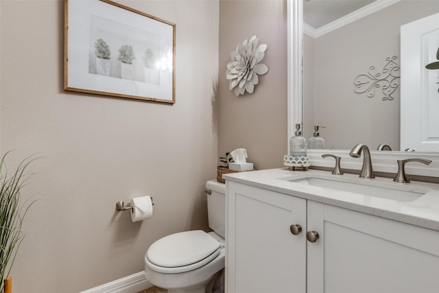 11823 Solon Springs Dr, Tomball, TX 77375 - half bathroom with ornamental molding and vanity