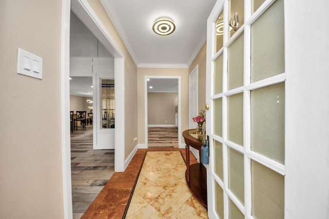 5422 Jason St, Houston, TX 77096 - corridor with ornamental molding and baseboards