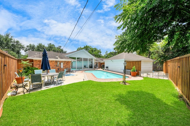 5422 Jason St, Houston, TX 77096 - view of pool with a patio area and a fenced backyard