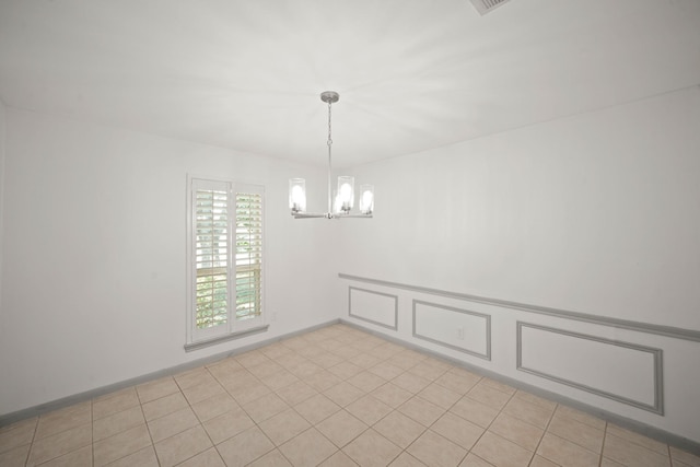 3103 Fairway Dr, Sugar Land, TX 77478 - unfurnished dining area with a chandelier and a decorative wall