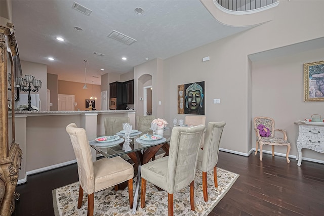 9107 Solvista Pass Ln, Houston, TX 77070 - dining room featuring recessed lighting and dark wood-style floors