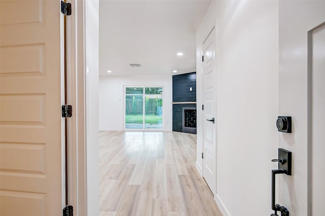 7226 Troulon Dr, Houston, TX 77074 - corridor featuring light wood-style floors and recessed lighting