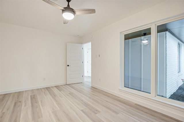 7226 Troulon Dr, Houston, TX 77074 - spare room featuring light wood-style flooring and ceiling fan