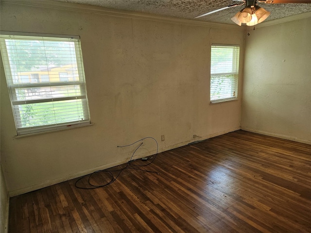 5218 Cortelyou Ln, Houston, TX 77021 - unfurnished room featuring hardwood / wood-style floors, ceiling fan, and ornamental molding