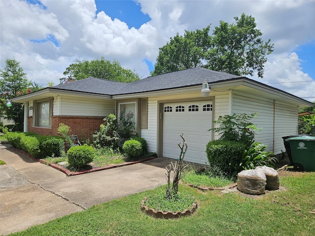 5218 Cortelyou Ln, Houston, TX 77021 - single story home featuring a garage, concrete driveway, brick siding, and a shingled roof