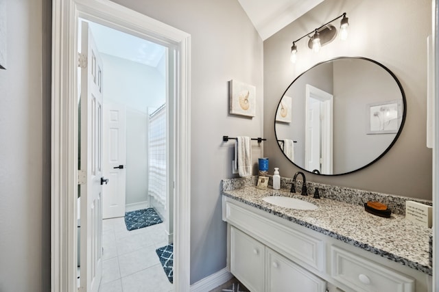 1155 Rustling Wind Ln, League City, TX 77573 - bathroom with vanity and tile patterned flooring