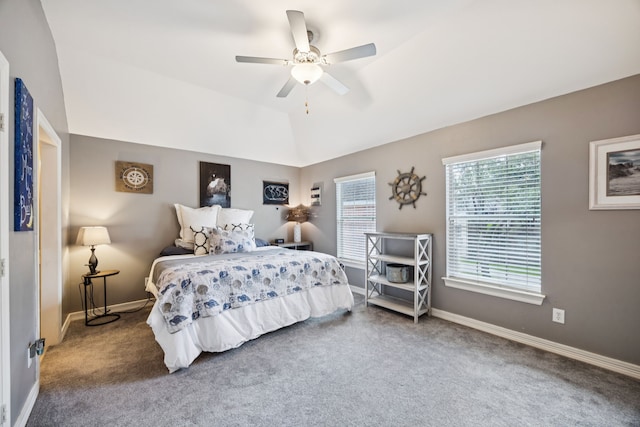 1155 Rustling Wind Ln, League City, TX 77573 - carpeted bedroom featuring ceiling fan and lofted ceiling