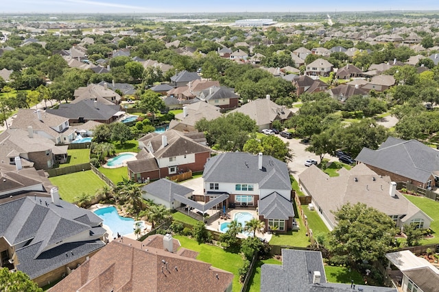1155 Rustling Wind Ln, League City, TX 77573 - aerial perspective of suburban area featuring a pool area