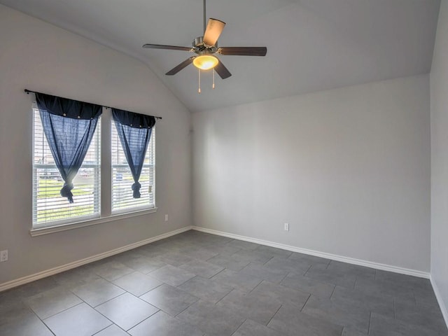 3635 W L Breeding Dr, Corpus Christi, TX 78414 - unfurnished room with lofted ceiling and a ceiling fan