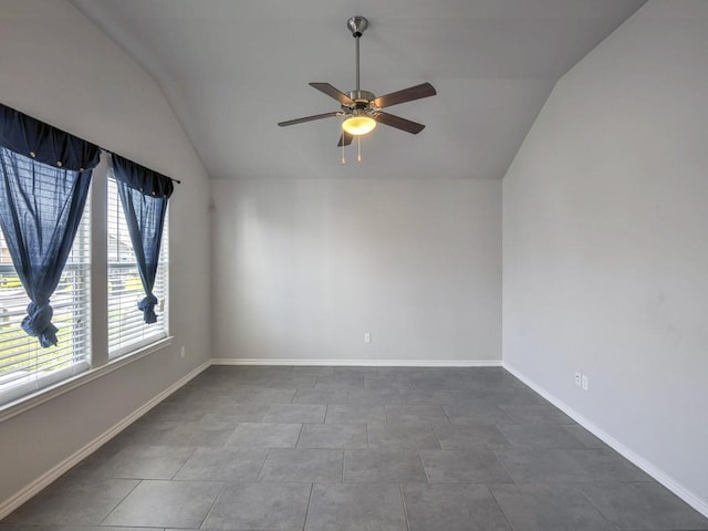 3635 W L Breeding Dr, Corpus Christi, TX 78414 - spare room featuring vaulted ceiling and a ceiling fan